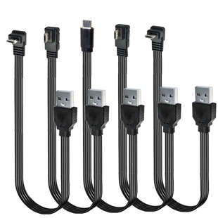 弯头扁平上下左右弯MicroUSB数据线双弯头安卓口手机设备通用直角充电短线