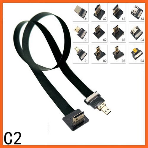 C2 HDMI软线 航拍FPV排线 mini HDMI 接头 树莓派 通用弯头高清线