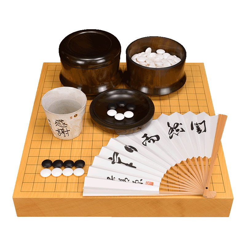 香榧木桌上日本进口围棋