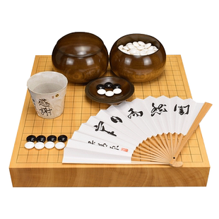 熊须日本围棋棋盘套装天然石蛤碁石围棋子独木围棋盘8283/8286