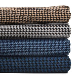 蓝灰咖色复古小千鸟格布料 手工布艺DIY娃衣服装面料