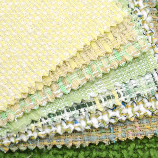 黄绿色小香风半米 秋香黄色春秋气质外套面料 娃衣手工DIY布料