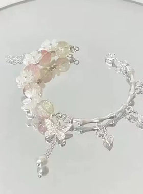秋上新蝴蝶琉璃手串女新款小众设计ins风高级感学生手链饰品