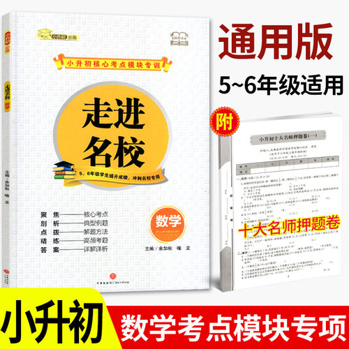 走进名校小升初数学核心考点模块专题训练小学生56年级提优训练冲刺名校专用小升初刷题十大名师押题卷强化训练题辅导资料