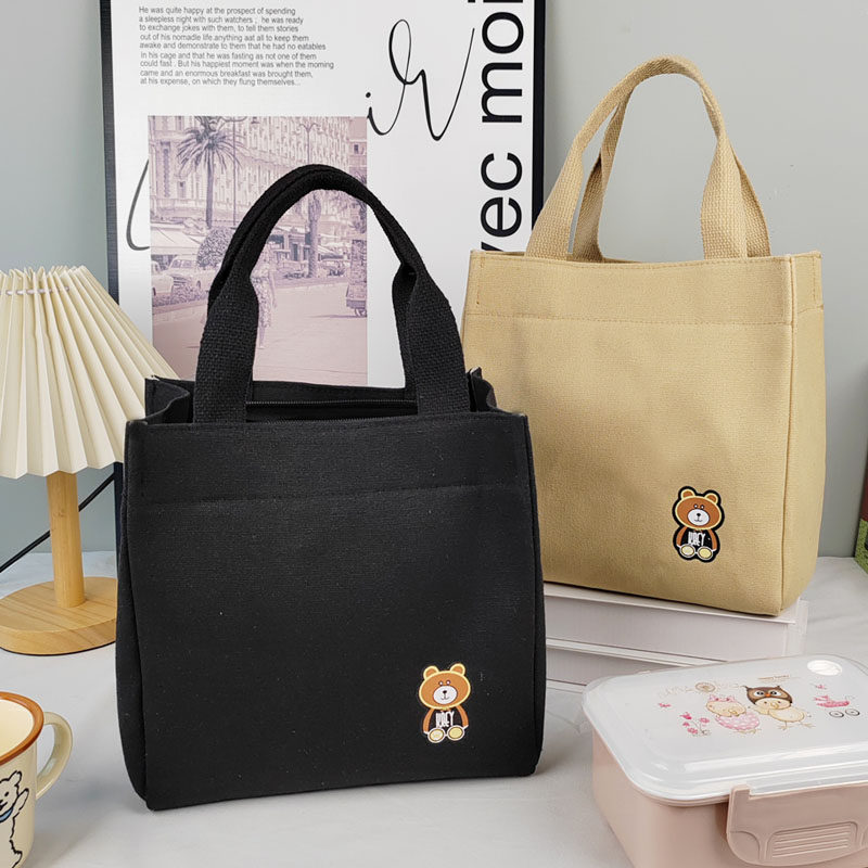 夏季简约帆布手提包带饭手拎上班外出高颜值妈咪包轻便饭盒便当包,收纳整理,饭盒袋,淘宝优惠券,粉丝福利购,淘宝优惠卷