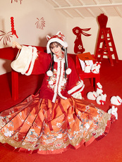китайский костюм 十三余小豆蔻儿[瑞兔相迎]新年拜年方领袄琵琶袖马面裙明制汉服女