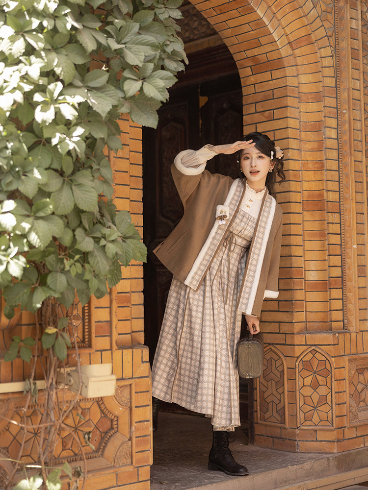 SHISANYU CARDAMOM [QIULING DONGYANG] 2024 가을 겨울 신상 데일리 통근 여성을 위한 한원 원피스