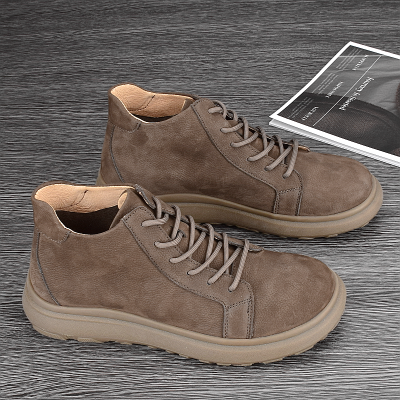 秋冬新款真皮头层牛皮马丁靴男款英伦复古工装男靴防滑软皮高帮鞋