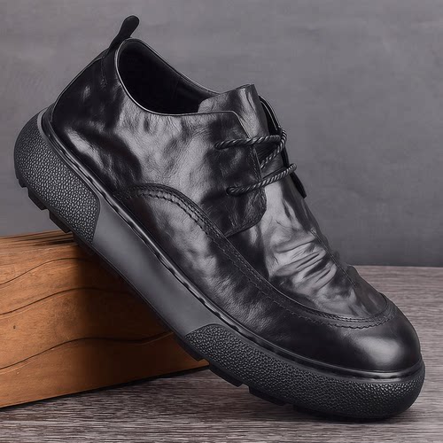 公牛足乐真皮透气头层牛皮休闲鞋