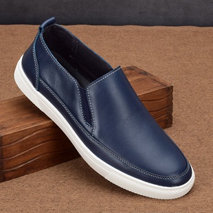 男软底透气牛皮户外休闲鞋 春夏男鞋 皮鞋 青年板鞋 英伦 真皮休闲时尚