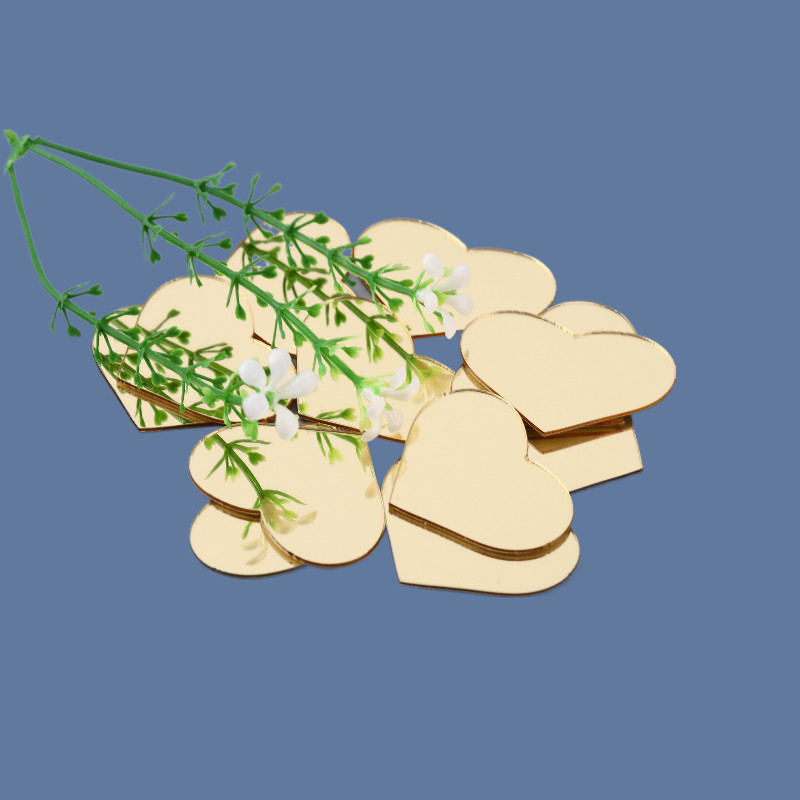 心形小镜子手工diy材料爱心镜子