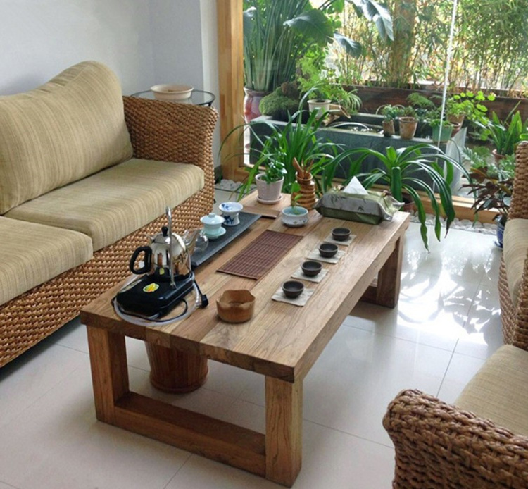 美式复古茶几桌实木功夫茶几简约现代创意客厅沙发小户型仿古茶桌