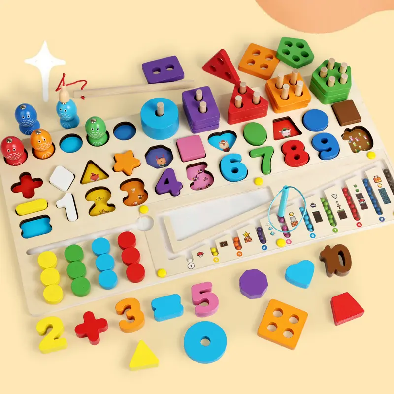 儿童玩具益智拼图男女孩蒙氏早教思维训练几何积木玩具科学实验,玩具/童车/益智/积木/模型,其他形状认知/配对玩具,淘宝优惠券,粉丝福利购,淘宝优惠卷