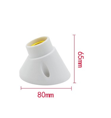 斜口圆形平灯头灯座E27耐高温斜螺口平灯座墙壁45度灯头螺口灯座