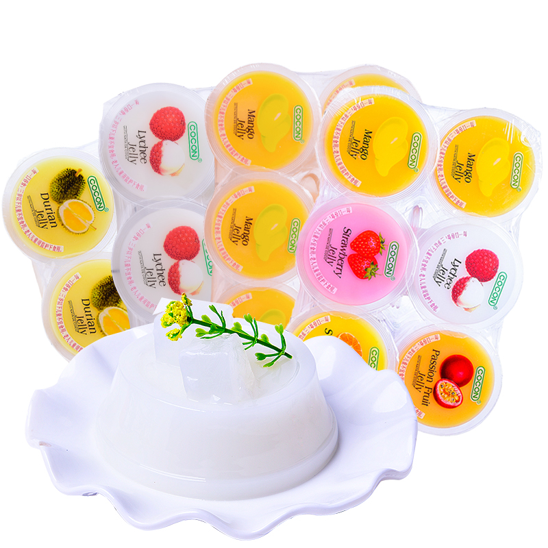 可康cocon百香果芒果草莓榴莲荔枝水果多口味果冻味低脂零食