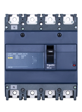 施耐德EZD塑壳断路器EZD160E 4P 125A空气开关EZD160E4125N