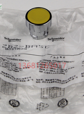 施耐德 XB2按钮头ZB2-BA5C 金属头自复位平头黄色按钮头ZB2BA5C