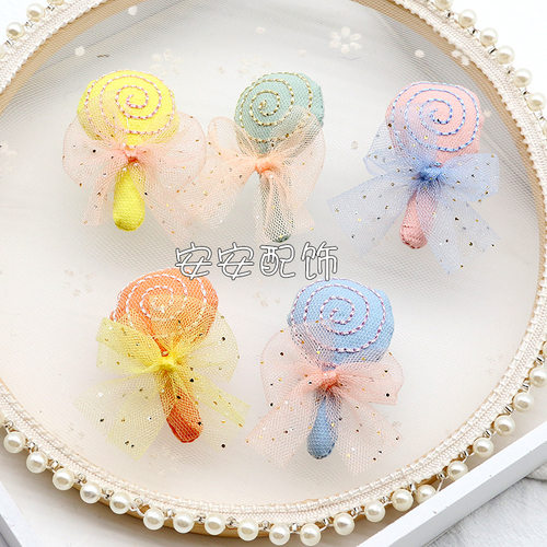 卡通棒棒糖胸针可爱网纱