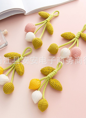 手工针织花朵挂件编织装饰品配件