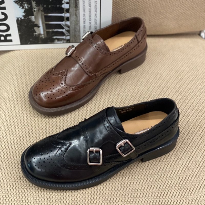 2026春季爆款英伦风布洛克雕花双扣带乐福鞋女舒适百搭通勤单鞋女,女鞋,深口单鞋,淘宝优惠券,粉丝福利购,淘宝优惠卷