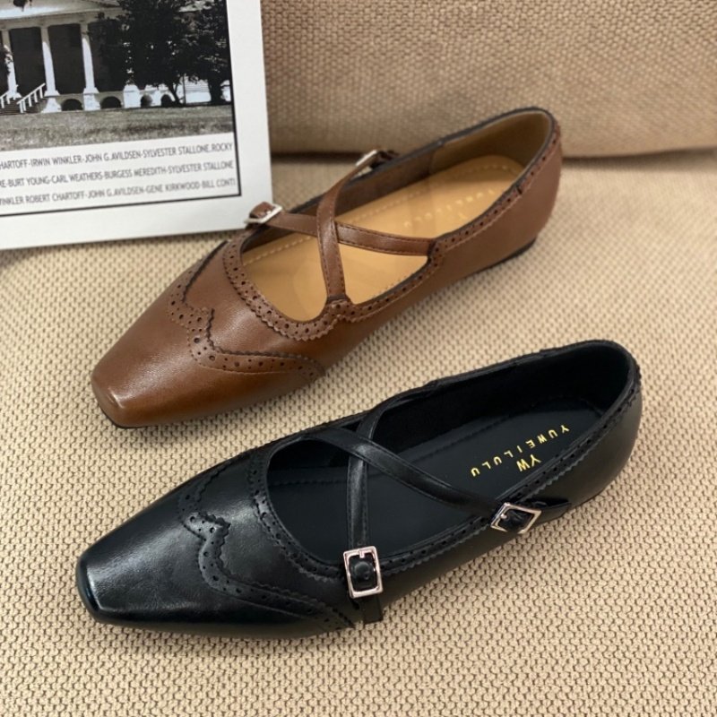 法式复古风方头玛丽珍鞋女2026春季新款粗跟通勤风交叉带浅口单鞋,女鞋,玛丽珍鞋,淘宝优惠券,粉丝福利购,淘宝优惠卷