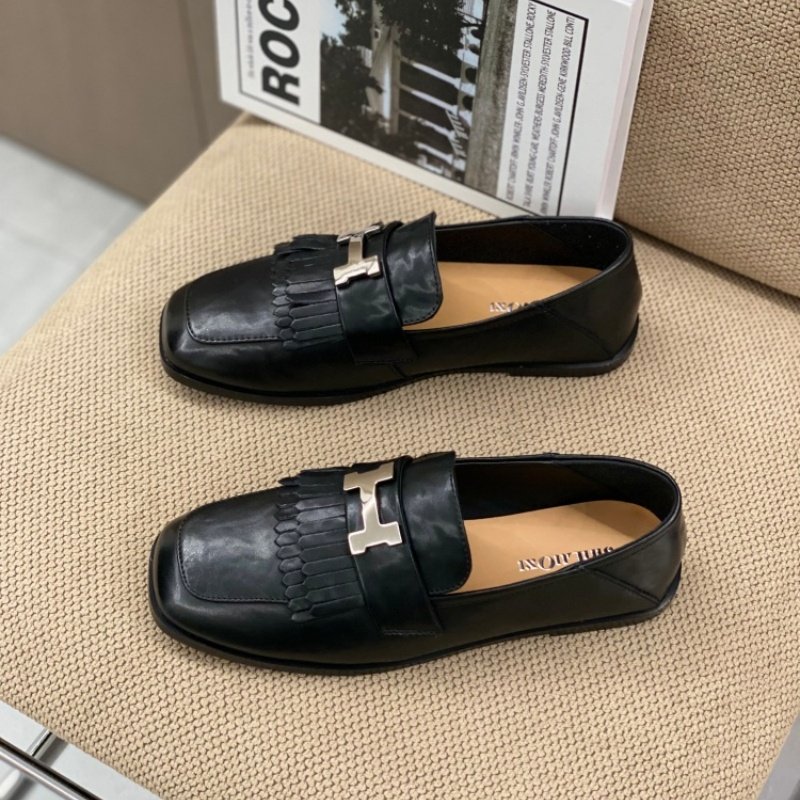 2026春季爆款韩版流苏乐福鞋女深口单鞋中跟一脚蹬通勤鞋黑色尖头,女鞋,深口单鞋,淘宝优惠券,粉丝福利购,淘宝优惠卷