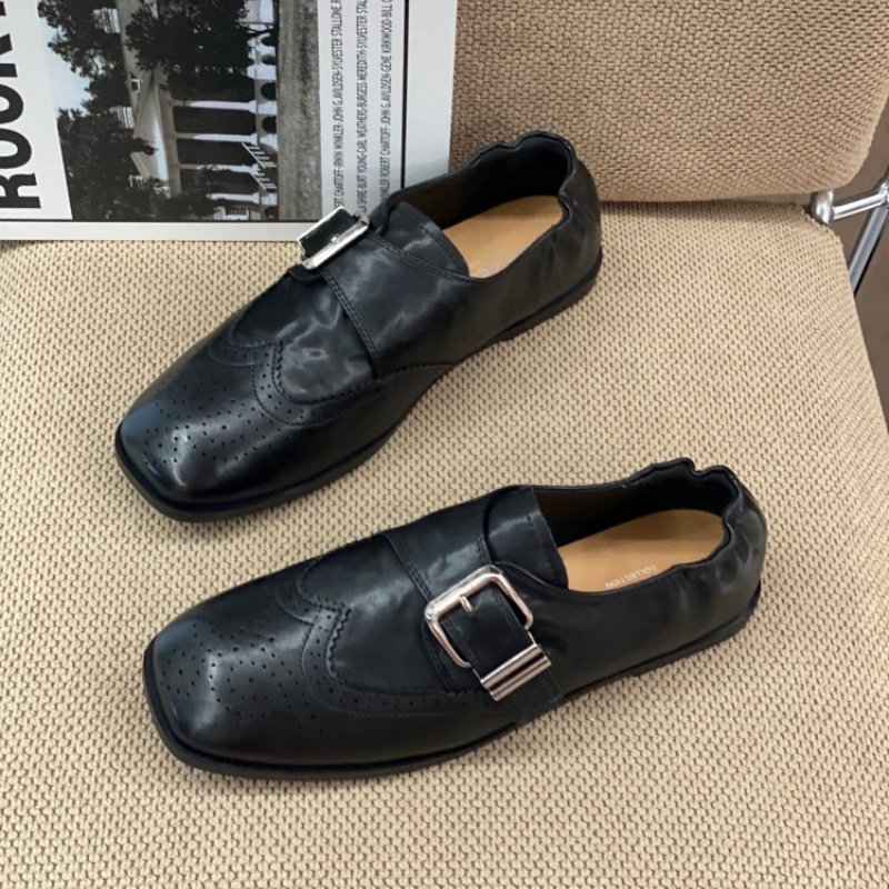 英伦风皮带扣乐福鞋女2026春季新款黑色韩版深口尖头中跟通勤单鞋,女鞋,深口单鞋,淘宝优惠券,粉丝福利购,淘宝优惠卷