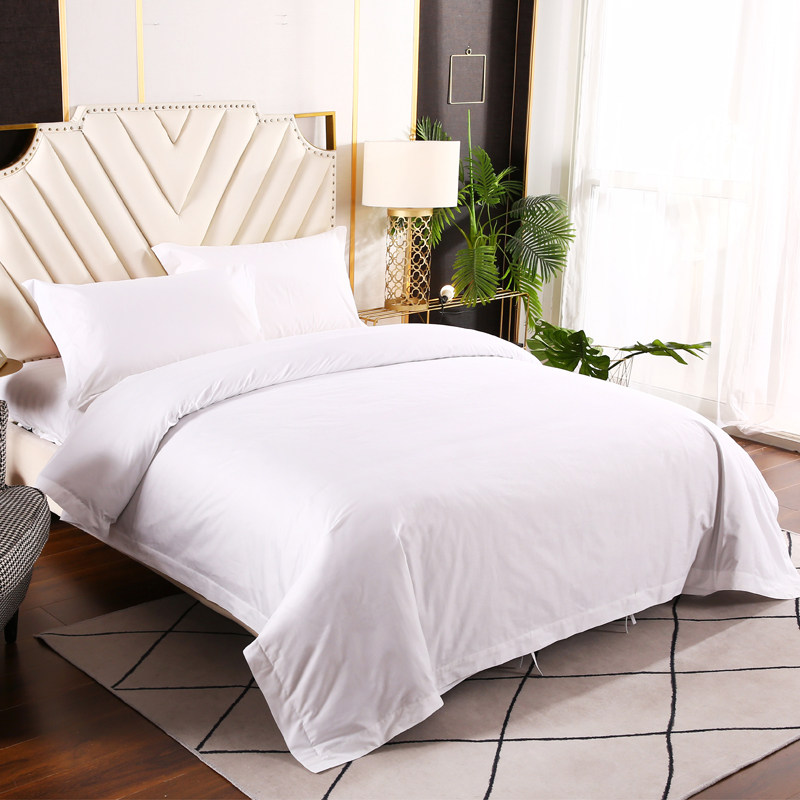 被套单件纯棉民宿酒店布草宾馆宿舍学生白色全棉加厚贡缎被罩