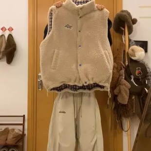 专柜大牌撤回尾单捡漏外贸高端超好看羊羔毛双面穿马甲棉服外套女