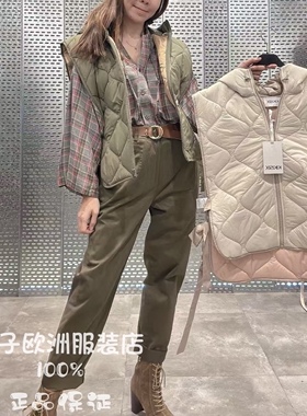 意大利品牌kikisix正品时尚连帽侧系带保暖马夹背心上衣2025秋冬