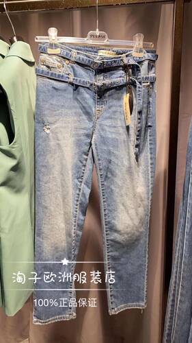 特价意大利品牌please正品腰部设计休闲直筒牛仔裤百搭春夏女现货