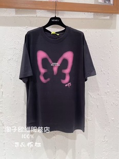 意大利品牌twin T恤上衣2025秋冬女 set正品 字母图案圆领宽松短袖