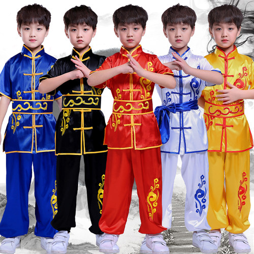 儿童武术演出服幼儿园表演服长短袖太极练功服功夫武馆比赛训练服