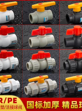 ppr水管管件阀门钢芯球阀热熔双活接阀门配件全塑冷水管开关40 50