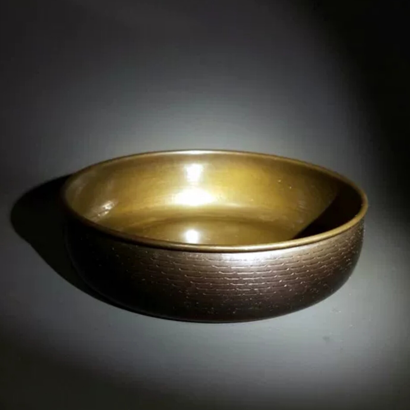 日本进口铜建水茶洗渣斗金工复古功夫茶具煎茶道具收藏诧寂艺术