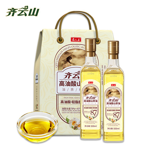 齐云山高油酸压榨山茶油礼盒500ml*2月子油茶树油茶籽油中秋团购