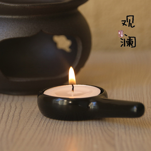 茶壶加热底座小圆香薰蜡烛托温茶器陶瓷茶蜡托盘煮茶炉酒精干烧台