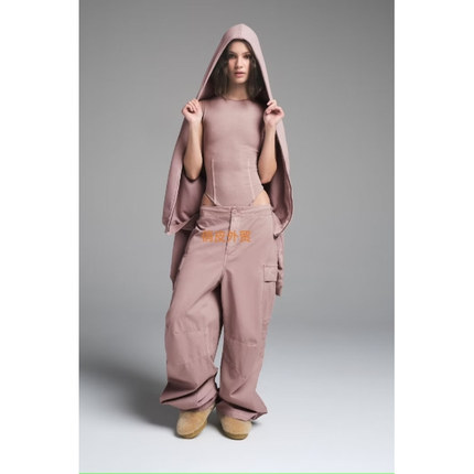 skims卡戴珊 原 outdoor重工洗水+贴袋设计 超长松垮感酷炫工装裤