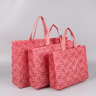 2025新款无纺布植绒袋子服装店礼品购物袋 精致ins风袋子定制logo