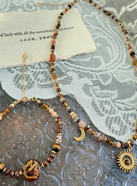 原野焦糖@原创复古美拉德风串珠秋冬项链手链巴洛克琉璃手串