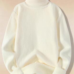 采购产品底套高领针织衫男羊毛针织衫秋冬内针织衫羊毛衬里加厚白