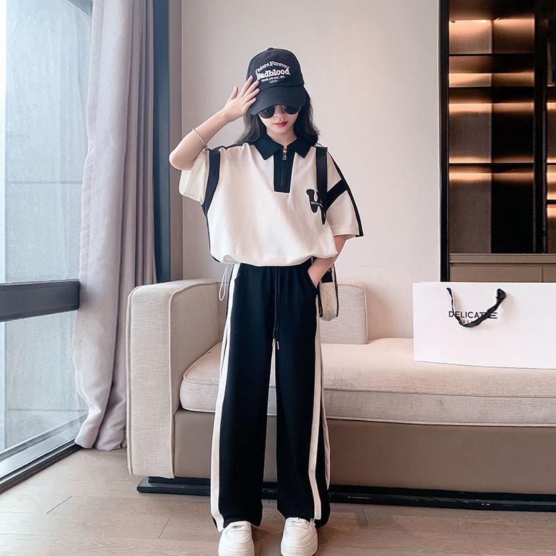 女童夏装套装2025新款洋气中大童春秋休闲运动两件套夏季女孩衣服