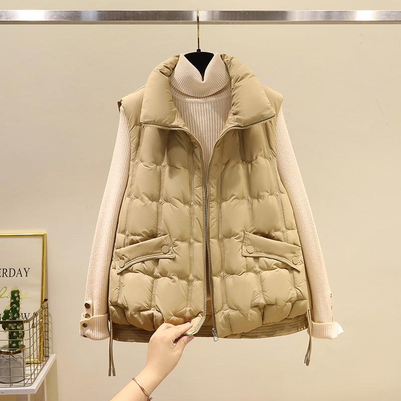 棉服马甲女2024年新款冬季韩版休闲小众羽绒棉袄立领棉衣马夹外套