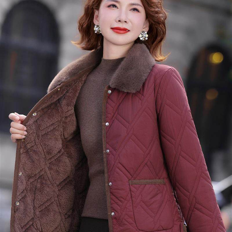 妈妈秋冬装薄款小棉衣加绒保暖棉服外套洋气中老年女装春秋小棉袄,女装/女士精品,中老年女装,淘宝优惠券,粉丝福利购,淘宝优惠卷