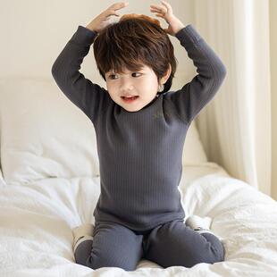 冬季加绒加厚款儿童德绒发热衣裤打底内搭男童宝宝秋衣卫生裤线