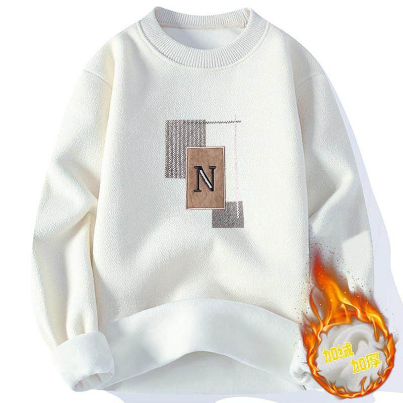 一体绒圆领毛衣男士秋冬款加绒卫衣保暖毛线衣套头软糯打底针织衫,男装,针织衫/毛衣,淘宝优惠券,粉丝福利购,淘宝优惠卷