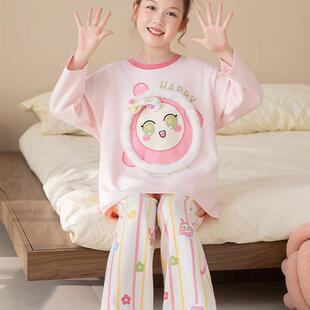 公主洋气大童家居套装 纯棉女童长袖 秋 春秋季 儿童睡衣女孩2025新款