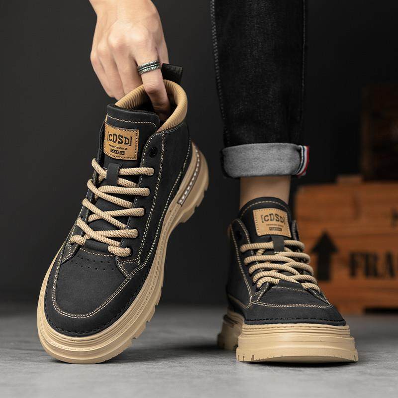 春季男士马丁靴男款45特大码46男靴透气47防滑48工装靴49高帮鞋50,流行男鞋,马丁靴,淘宝优惠券,粉丝福利购,淘宝优惠卷