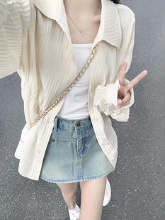 衬衫上衣设计感女小众2026新款春款薄款衬衣外套女款防晒开衫外搭
