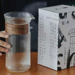 茶颜悦色X鸳央联名公道杯子加厚玻璃杯泡茶耐热水杯家用透明茶杯